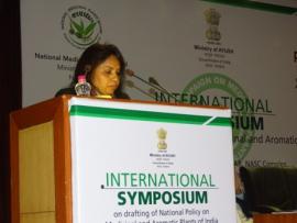 Shomita Biswas CEO NMPB Presents his speech during the International Symposium on Drafting National Policy on Medicinal and Aromatic Plants of India on 19-20th January 2017 at ICAR,NASC Complex,Pusa New Delhi