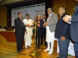 Dignitaries of Various Minister’s Lighting the Lamp during the International Symposium on Drafting National Policy on Medicinal and Aromatic Plants of India on 19-20th January 2017 at ICAR,NASC Complex,Pusa New Delhi