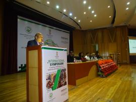 Secretary AYUSH Shri Ajit M.Saran Presents his Speech during the International Symposium on Drafting National Policy on Medicinal and Aromatic Plants of India on 19-20th January 2017 at ICAR,NASC Complex,Pusa New Delhi
